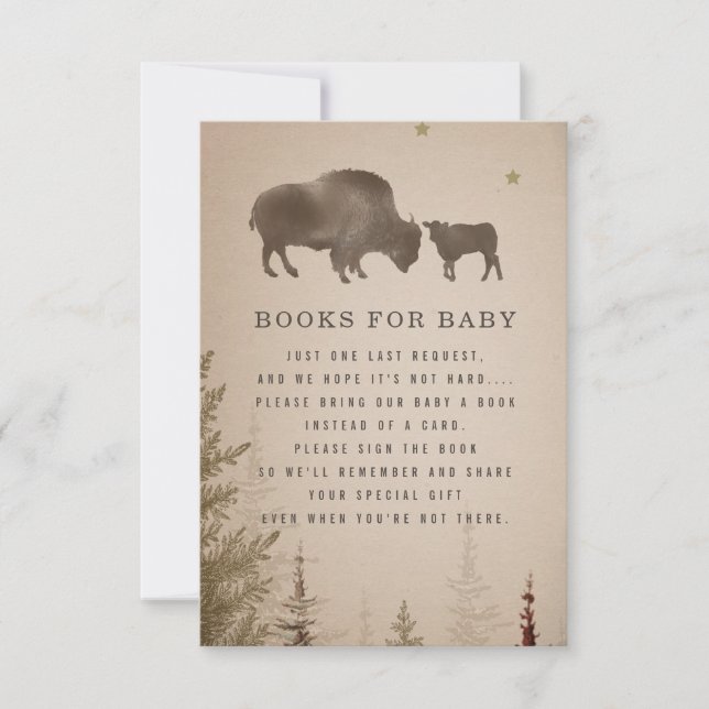 Cactus Buffalo Rustic Baby Shower  Book Request  Invitation (Front)