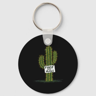 Cactus Cacti Funny Art Humor Sweet Hugs  Keychain