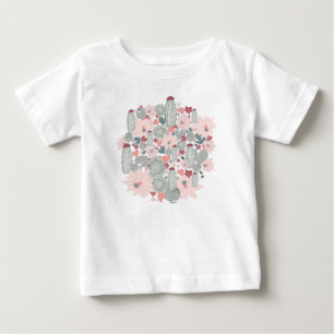 Cactus Cacti Pink Mint Succulents Desert Flowers Baby T-Shirt