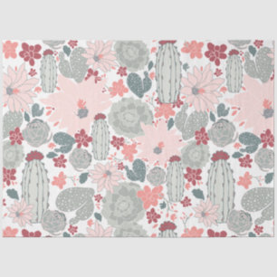 Cactus Cacti Pink Mint Succulents Tissue Paper