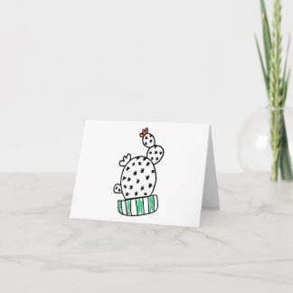 Cactus, Cacti, Plant with Green/White Pot BLANK Card