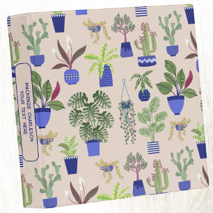 Cactus Cacti Succulent Blush Pink Personalized Binder