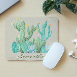 Cactus Cacti Succulent Southwest Desert Watercolor Mouse Pad<br><div class="desc">This design may be personalized in the area provided by changing the photo and/or text. Or it can be customized by choosing the click to customize further option and delete or change the color of the background, add text, change the text color or style, or delete the text for an...</div>