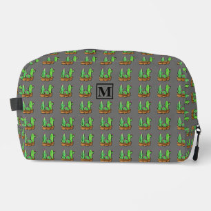 Cactus cacti succulents pattern grey monogram Sli Dopp Kit