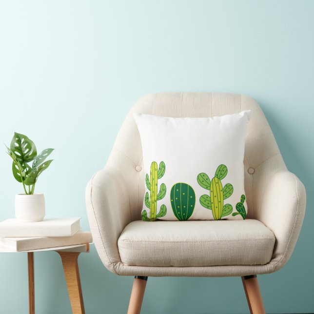 Cactus Cacti Throw Pillow (Chair)