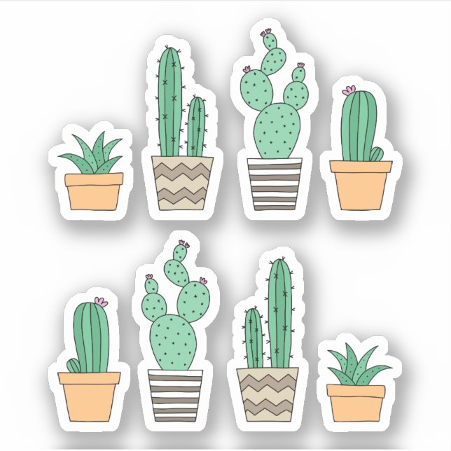 Cactus cactus autocollants succulents (Devant)