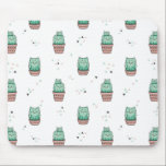 Cactus Cat Mouse Pad<br><div class="desc">These green cactus cats in pots are so adorable despite their thorns. Go ahead and pet them.</div>