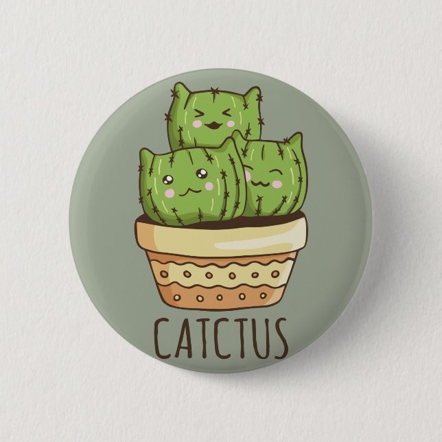 Cactus Cats 2 Inch Round Button (Front)