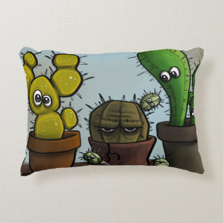 Cactus characters accent pillow