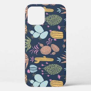 Cactus Charm: Colourful Vintage Floral iPhone 12 Case
