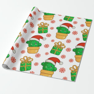 Cactus Christmas Pattern Wrapping Paper