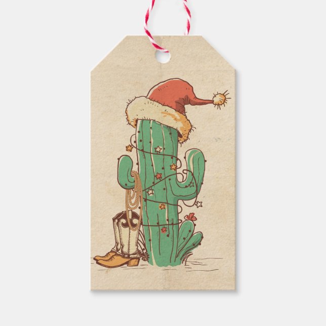 Cactus Christmas tree Gift Tags (Front)