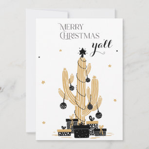 Cactus Christmas Tree Merry Christmas Ya'll Holiday Card