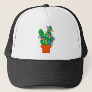 cactus christmas tree trucker hat