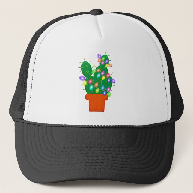 cactus christmas tree trucker hat (Front)