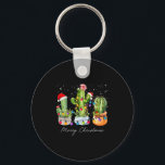 Cactus Christmas Xmas Trees Lights Santa Hat Cactu Keychain<br><div class="desc">Cactus Christmas Xmas Trees Lights Santa Hat Cactus Lovers</div>