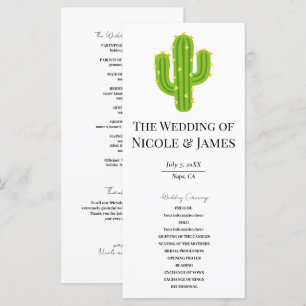 Cactus Coeur Jaune Fiesta Love Wedding Programme