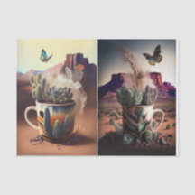 Cactus, coffee and Butterflies, Southwest Vibes,  