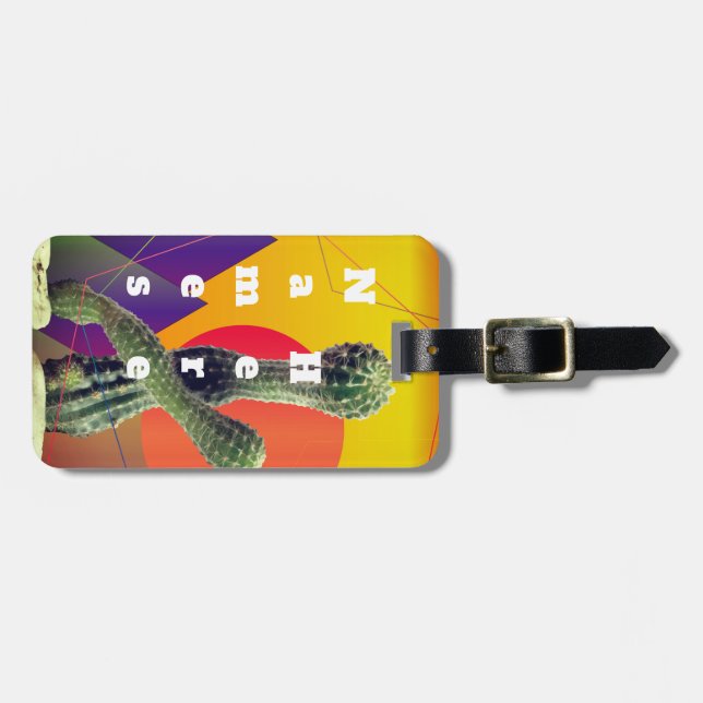 Cactus Colourful custom Luggae Tags (Front Horizontal)