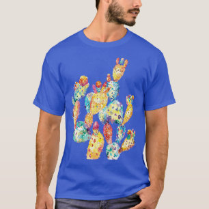 Cactus colourful flowers Watercolor Painting Abstr T-Shirt