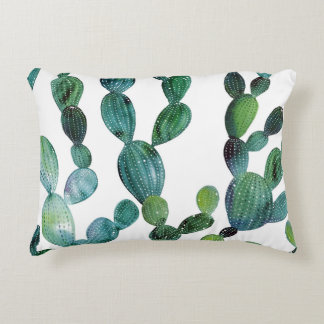 Cactus Craze: Tropical Watercolor Trend Accent Pillow