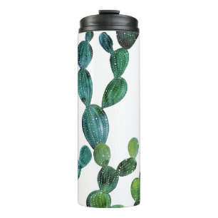 Cactus Craze: Tropical Watercolor Trend Thermal Tumbler