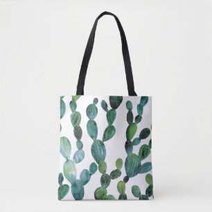 Cactus Craze: Tropical Watercolor Trend Tote Bag