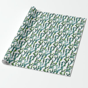 Cactus Craze: Tropical Watercolor Trend Wrapping Paper