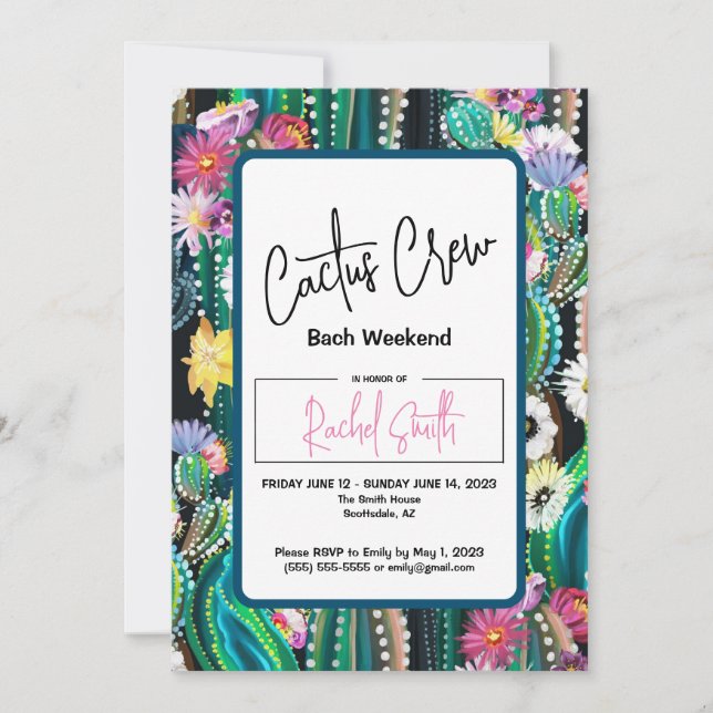 Cactus Crew - Bach Party Invitation (Front)