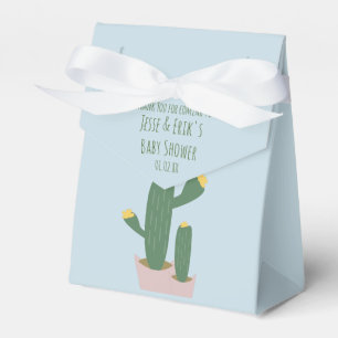 Cactus Cupcakes  Baby Shower Thank You Blue Pink   Favor Box