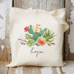 Cactus,Custom Name Wedding|Personalized Braidsmaid Tote Bag<br><div class="desc">Check out 400 popular styles of wedding tote bags from the "Wedding Tote Bags" collection of our shop! Click “Edit Design” will allow you to customize further. You can change the font size, font colour and more! wedding tote bags, tote bags wedding, rustic tote bags, modern tote bags, name, personalized...</div>