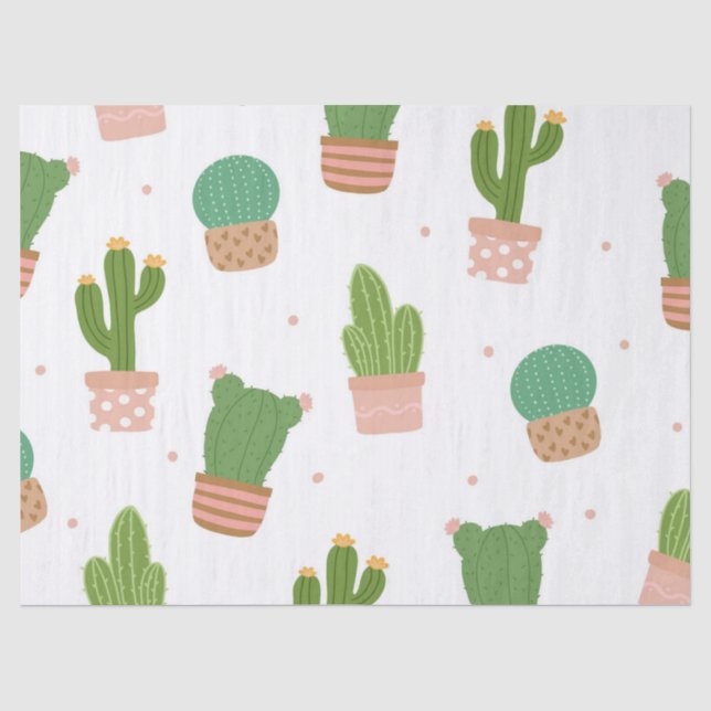 Cactus Cute Pattern Tissue Paper (Front)