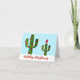 Cactus de Noël, Cactus décorés Carte de Noël