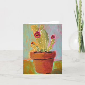 Cactus de Noël dans un pot d'argile blanc carte de
