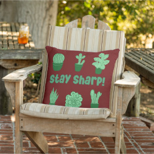 Cactus desert cacti Plant modern Pattern Outdoor Pillow