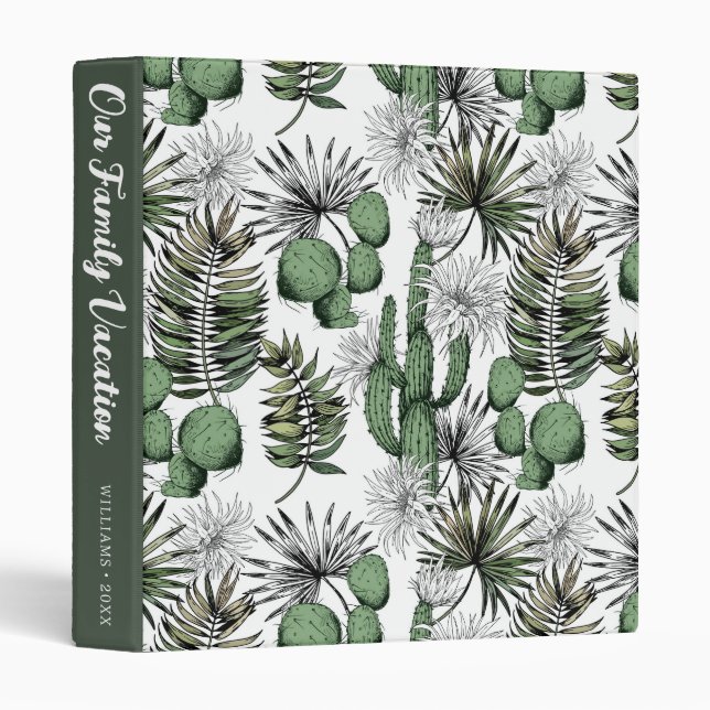 Cactus Desert Pattern | Vacation Memory Album Binder (Front/Spine)