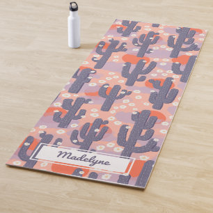 Cactus Desert Sun Botanical Floral Personalized Yoga Mat