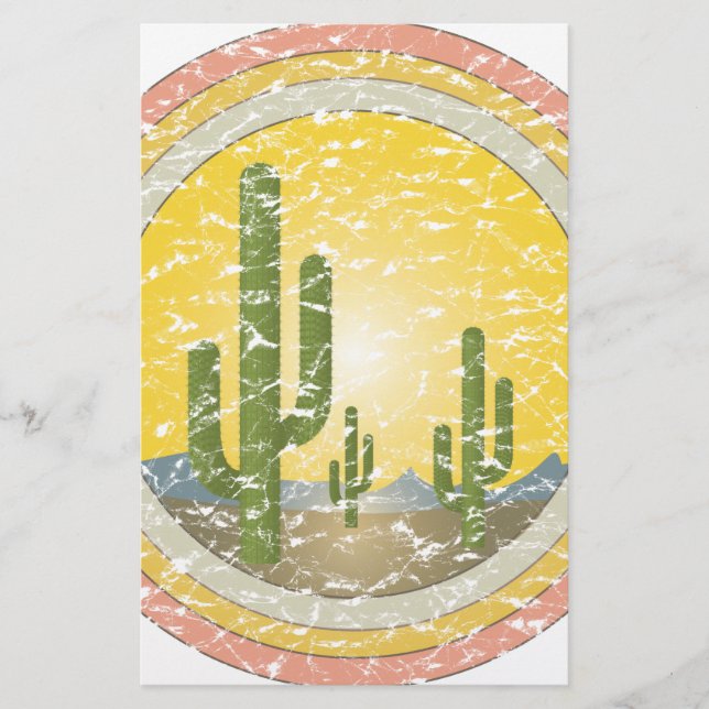Cactus desert sunset stationery (Front)