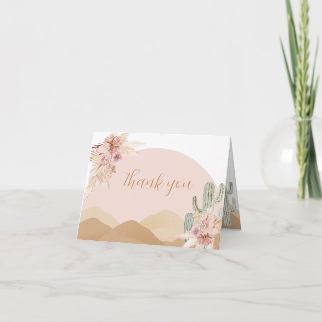 Cactus Desert Thank you Card, Arizona Bohemian (Front)