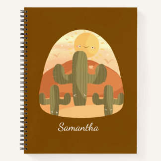 Cactus Desert With Sun Notebook