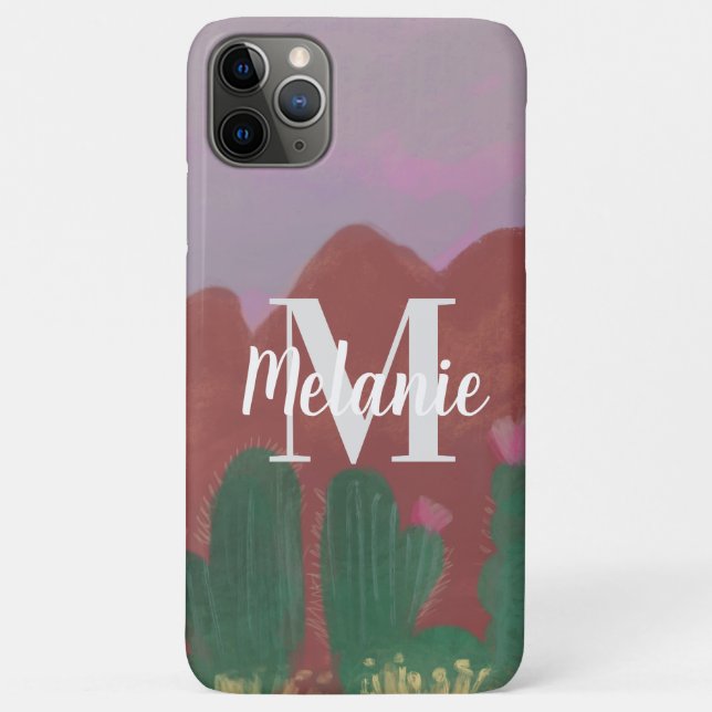 Cactus Dessert Mountains Hand Drawn Art Case-Mate iPhone Case (Back)