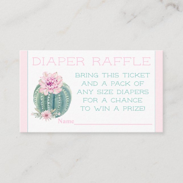 Cactus Diaper Raffle Tickets (Front)