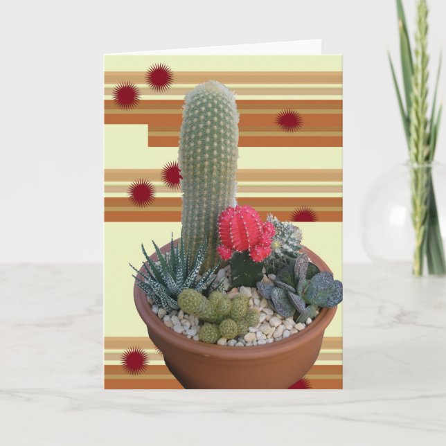 Cactus Dish Garden Note Card #2 (Front)