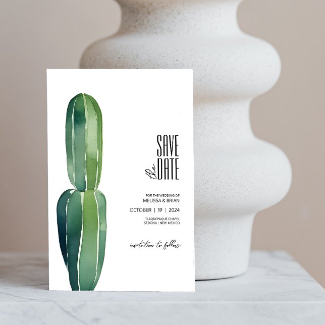 Cactus Dream • Modern Desert Chic • Botanical Boho Save The Date (Cactus Dream • Modern Desert Chic • Botanical Boho Save the Date)