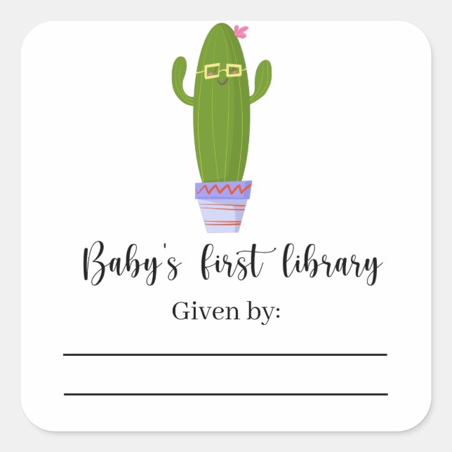 Cactus drôle - Étiquette de cadeau pour Baby Showe (Devant)