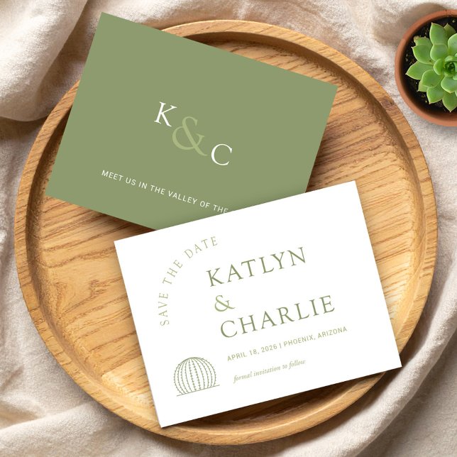 Cactus Du Sud-Ouest Moderne Enregistrer La Carte D (Modern Southwestern Cactus Save The Date Card)
