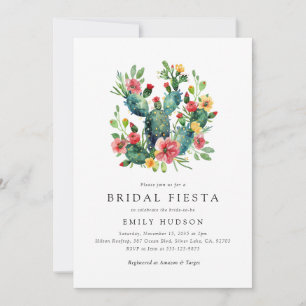 Cactus Elégant Floral Douche nuptiale Invitation