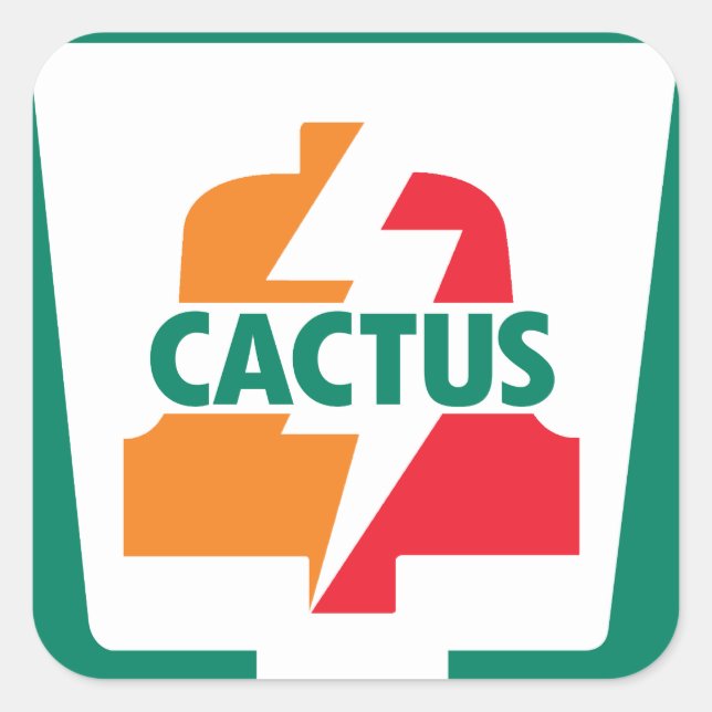 Cactus Eleven Bell 1 designed by Robitussin Square Sticker (Front)