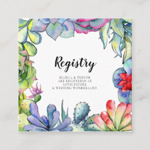 Cactus et succulents mariage carte d'enregistremen