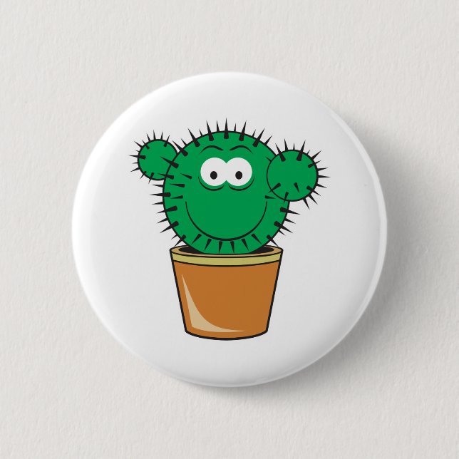 Cactus Face 2 Inch Round Button (Front)